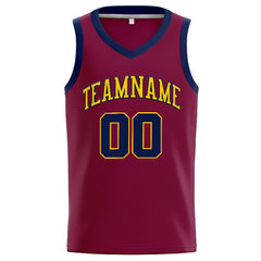 Benutzerdefinierte Authentisch  Basketball Trikot Purpur-Gelb-Marine