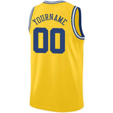 Benutzerdefinierte Authentisch  Basketball Trikot Gelb-Marine