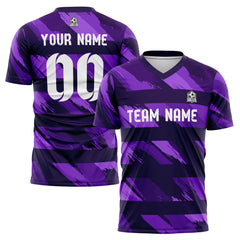 Benutzerdefinierte Fußballuniform Jersey Kinder Erwachsene Personalisiertes Set Jersey Shirt Violett