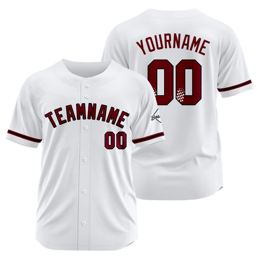Benutzerdefinierte Authentisch Baseball-Trikot Weiss Netz