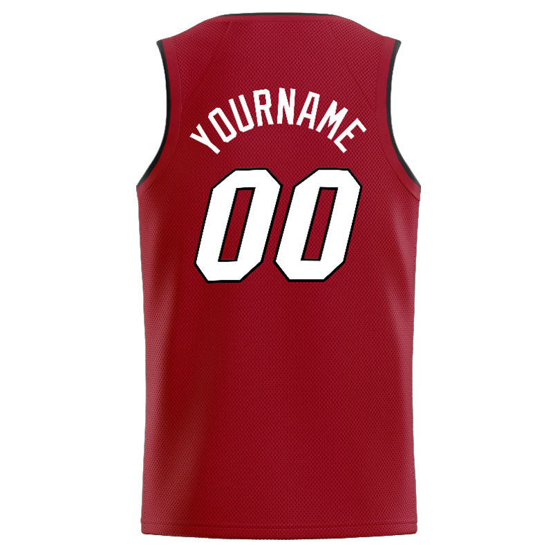 Benutzerdefinierte Authentisch  Basketball Trikot Rot-Weiß-Schwarz