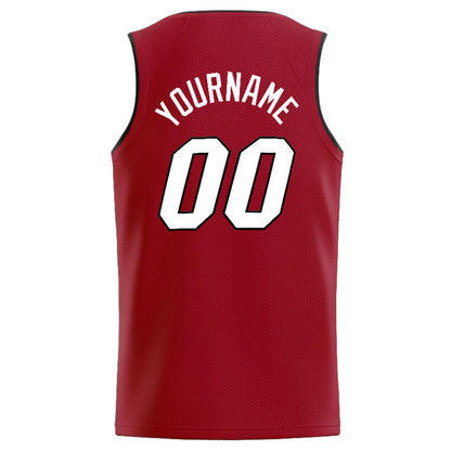 Benutzerdefinierte Authentisch  Basketball Trikot Rot-Weiß-Schwarz