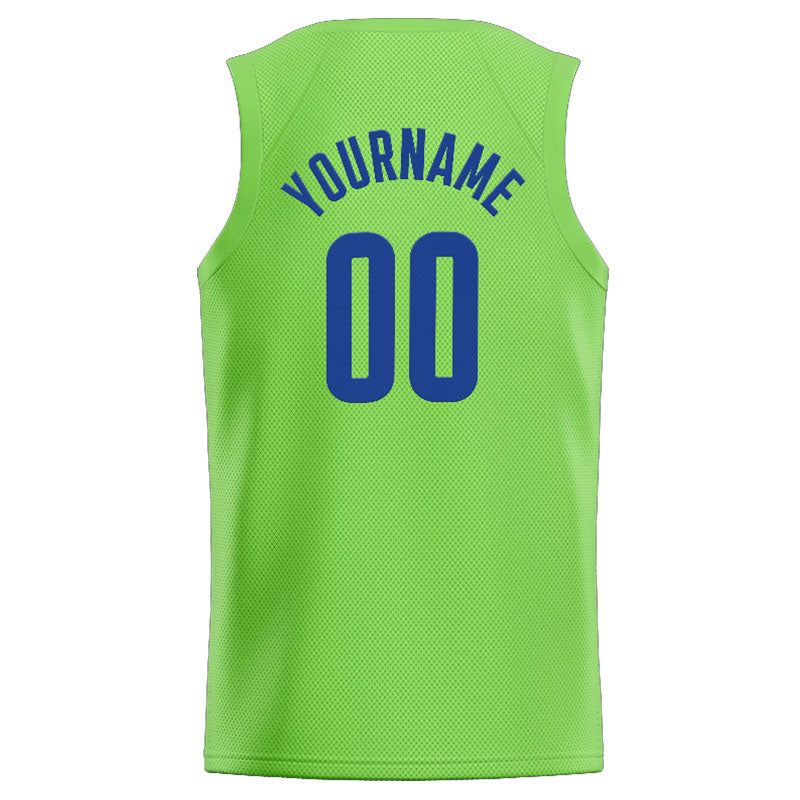 Benutzerdefinierte Authentisch  Basketball Trikot Neongrün- Königlich