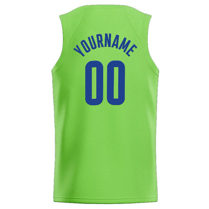 Benutzerdefinierte Authentisch  Basketball Trikot Neongrün- Königlich