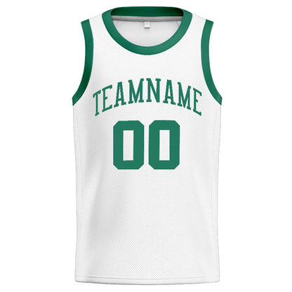 Benutzerdefinierte Authentisch  Basketball Trikot Weiß- Kelly Grün