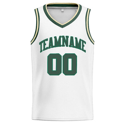 Benutzerdefinierte Authentisch  Basketball Trikot Weiß Grün