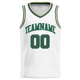 Benutzerdefinierte Authentisch  Basketball Trikot Weiß Grün