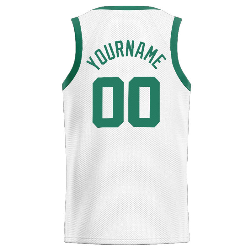 Benutzerdefinierte Authentisch  Basketball Trikot Weiß- Kelly Grün