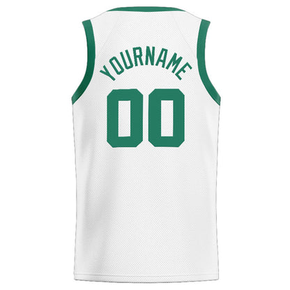 Benutzerdefinierte Authentisch  Basketball Trikot Weiß- Kelly Grün