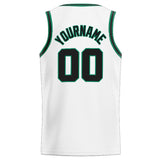 Benutzerdefinierte Authentisch  Basketball Trikot Weiß- Kelly Grün-Schwarz