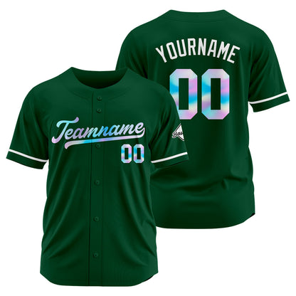 Benutzerdefinierte Authentisch Baseball-Trikot Dunkelgrün Netz
