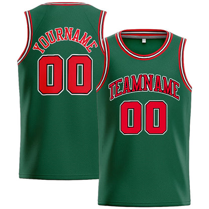 Benutzerdefinierte Authentisch  Basketball Trikot Grün-Rot