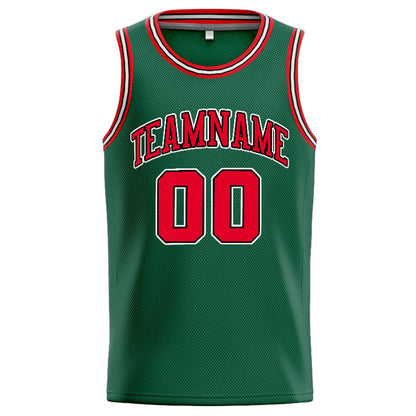 Benutzerdefinierte Authentisch  Basketball Trikot Grün-Rot