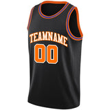 Benutzerdefiniert Authentisch Basketball Jersey Schwarz-Orange- Königlich