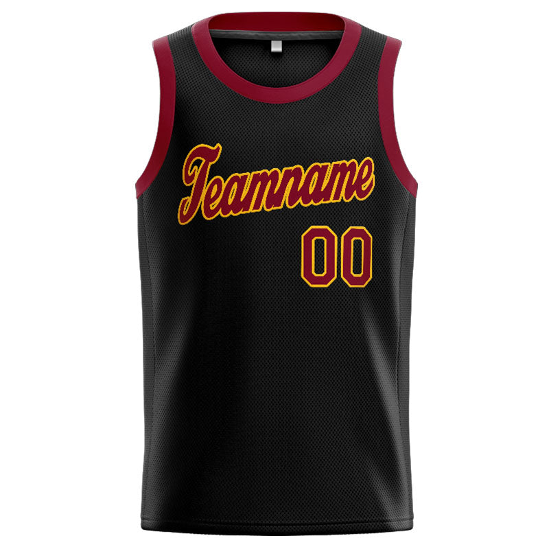 Benutzerdefinierte Authentisch  Basketball Trikot Schwarz-Purpur-Gelb
