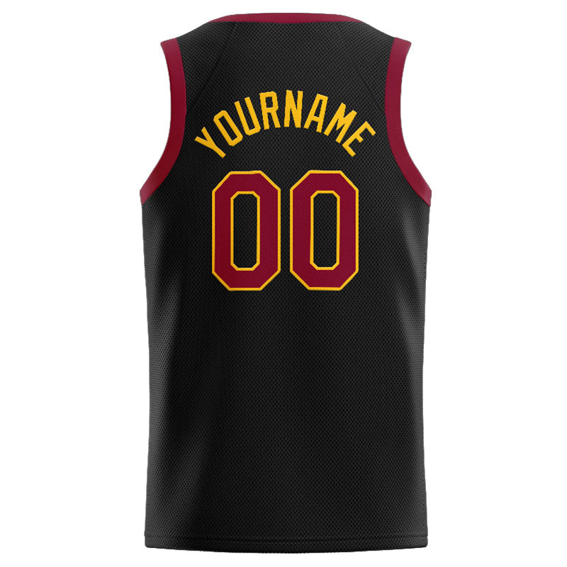 Benutzerdefinierte Authentisch  Basketball Trikot Schwarz-Purpur-Gelb