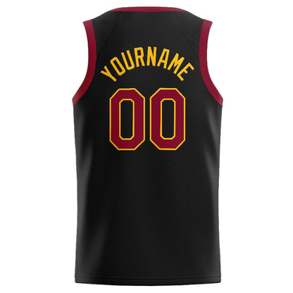 Benutzerdefinierte Authentisch  Basketball Trikot Schwarz-Purpur-Gelb