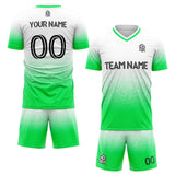 Benutzerdefinierte Fußballuniform Jersey Kinder Erwachsene Personalisiertes Set Jersey Shirt Grün