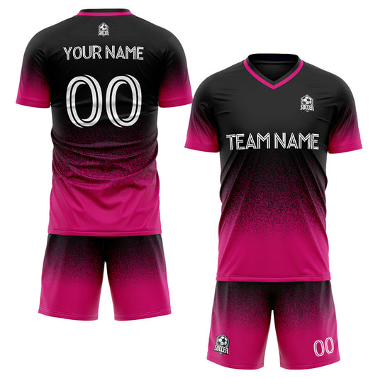 Benutzerdefinierte Fußballuniform Jersey Kinder Erwachsene Personalisiertes Set Jersey Shirt Rosa