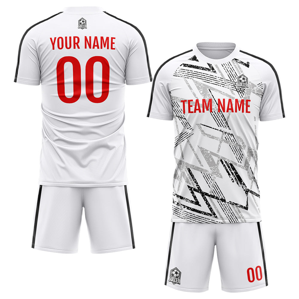Benutzerdefinierte Fußball Trikots für Männer Frauen Personalisierte Fußball Uniformen für Erwachsene und Kind Weiß