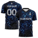 Benutzerdefinierte Fußballuniform Jersey Kinder Erwachsene Personalisiertes Set Jersey Shirt Stern schwarz