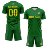Benutzerdefinierte Fußball Trikots für Männer Frauen Personalisierte Fußball Uniformen für Erwachsene und Kind Grün&Gelb