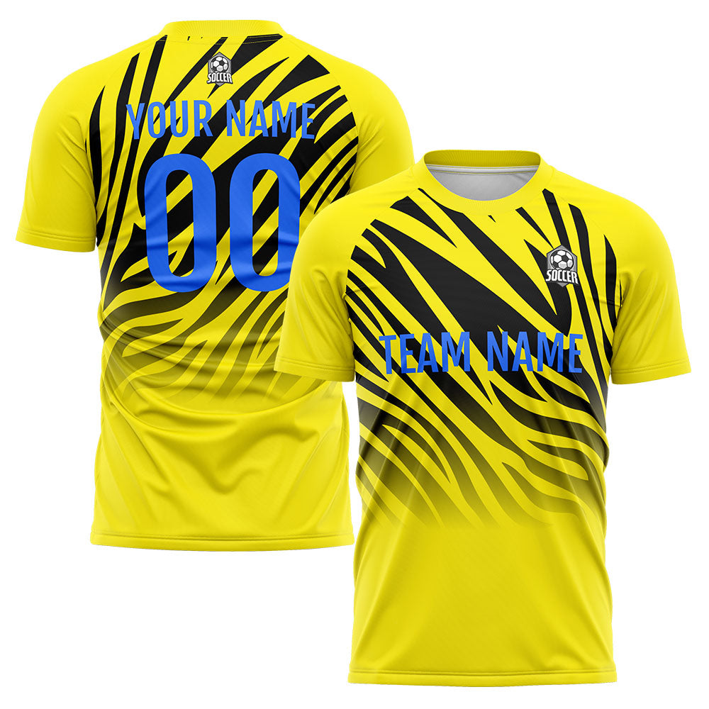 Benutzerdefinierte Fußball Trikots für Männer Frauen Personalisierte Fußball Uniformen für Erwachsene und Kind Gelb&Schwarz