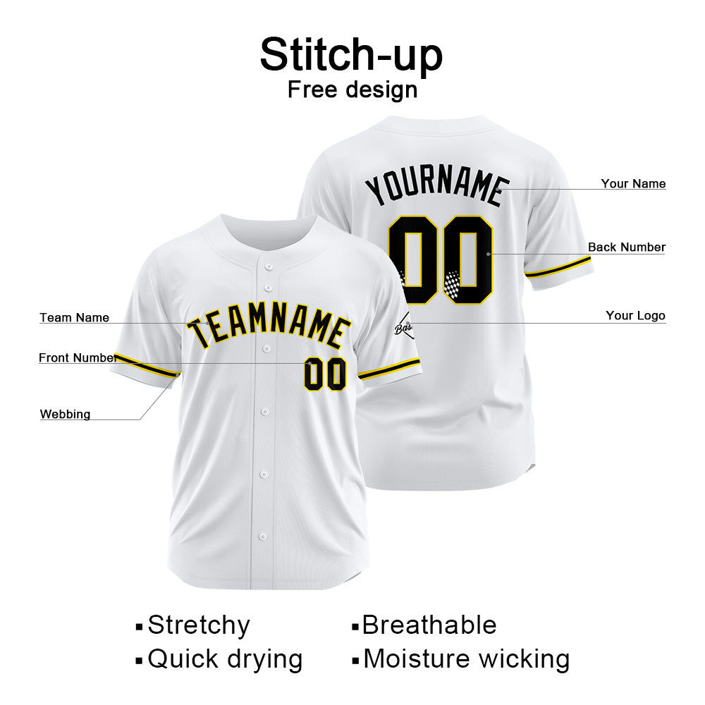 Benutzerdefinierte Authentisch Baseball-Trikot Weiss Netz