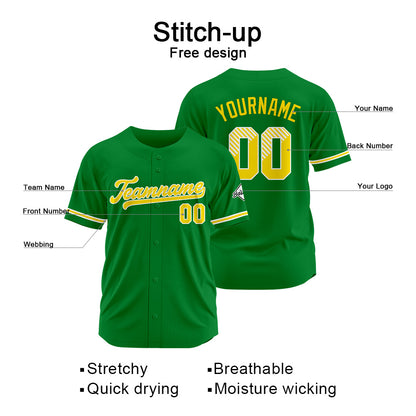 Benutzerdefinierte Authentisch Baseball-Trikot Grün Netz