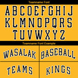 Benutzerdefinierte Authentisch Baseball-Trikot Gelb-sSchwarz-Weiß Netz