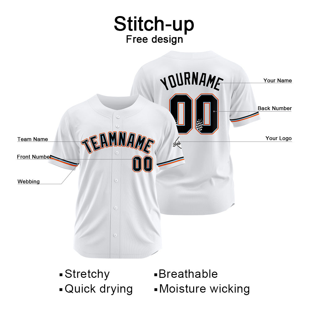 Benutzerdefinierte Authentisch Baseball-Trikot Weiss Netz