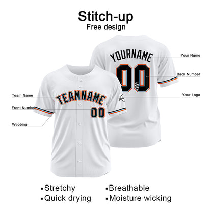 Benutzerdefinierte Authentisch Baseball-Trikot Weiss Netz