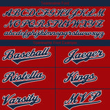 Benutzerdefinierte Authentisch Baseball-Trikot Rot-Marine-Weiß Netz
