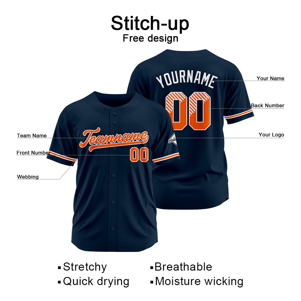 Benutzerdefinierte Authentisch Baseball-Trikot Marine Netz
