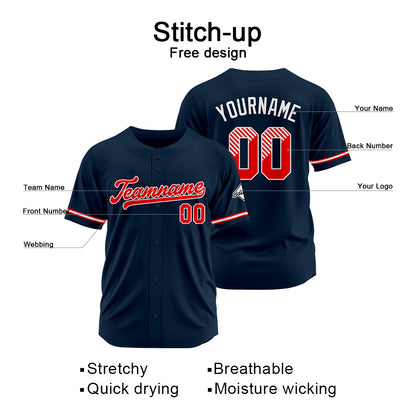 Benutzerdefinierte Authentisch Baseball-Trikot Marine Netz