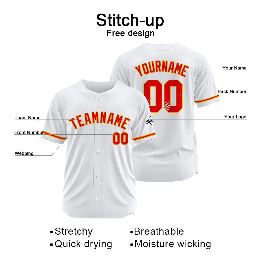 Benutzerdefinierte Authentisch Baseball-Trikot Weiss Netz