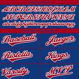 Benutzerdefinierte Authentisch Baseball-Trikot Königlich-Rot-Weiß Netz