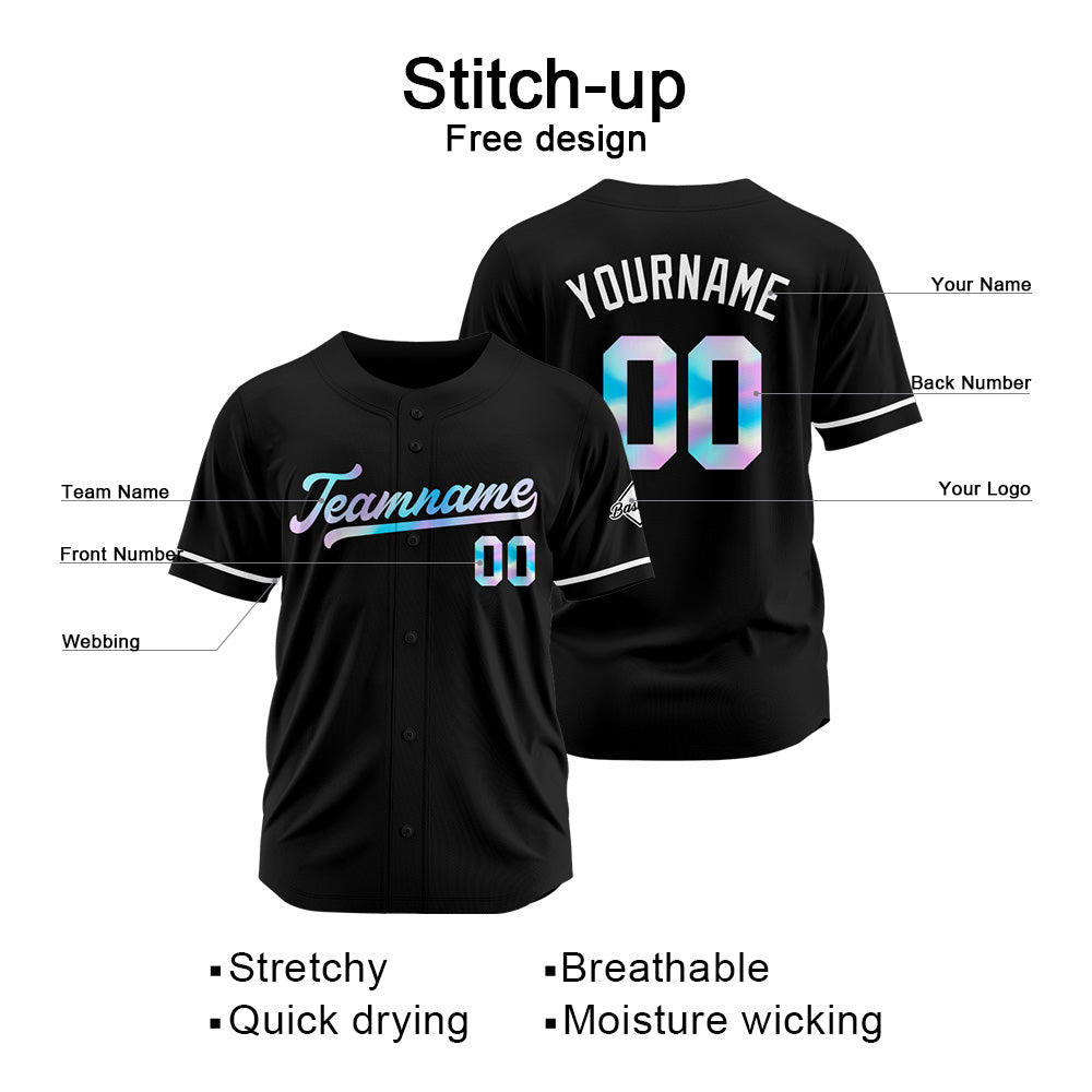 Benutzerdefinierte Authentisch Baseball Schwarz