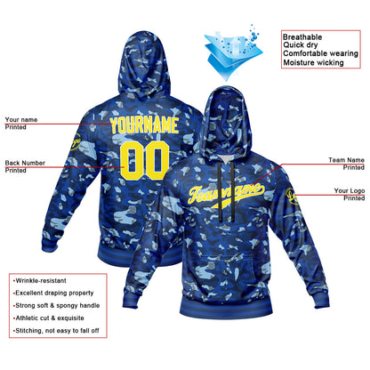 Benutzerdefiniert Tarnung Sport Jersey Satz Trainingsanzug Zur Seite fahren Kapuzenpullover Oberteile und Hose Satz Königlich