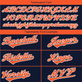 Benutzerdefinierte Authentisch Baseball-Trikot Marine-Orange-Weiß Netz