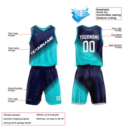 Benutzerdefinierter Reversible Basketballanzug für Erwachsene und Kinder Personalisiertes Trikot