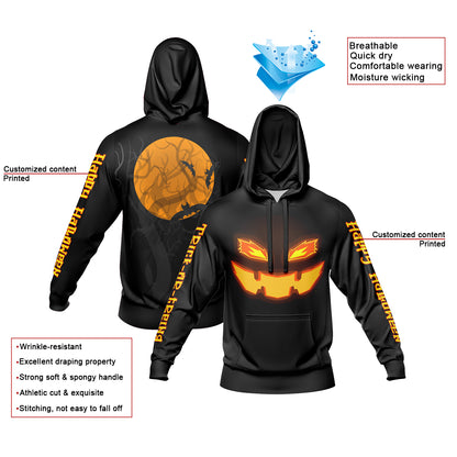 Benutzerdefinierter personalisierter Halloween-Hoodie für Halloween-Langarm-Sweatshirts für Erwachsene und Kinder, leichte, lässige Pullover-Oberteile