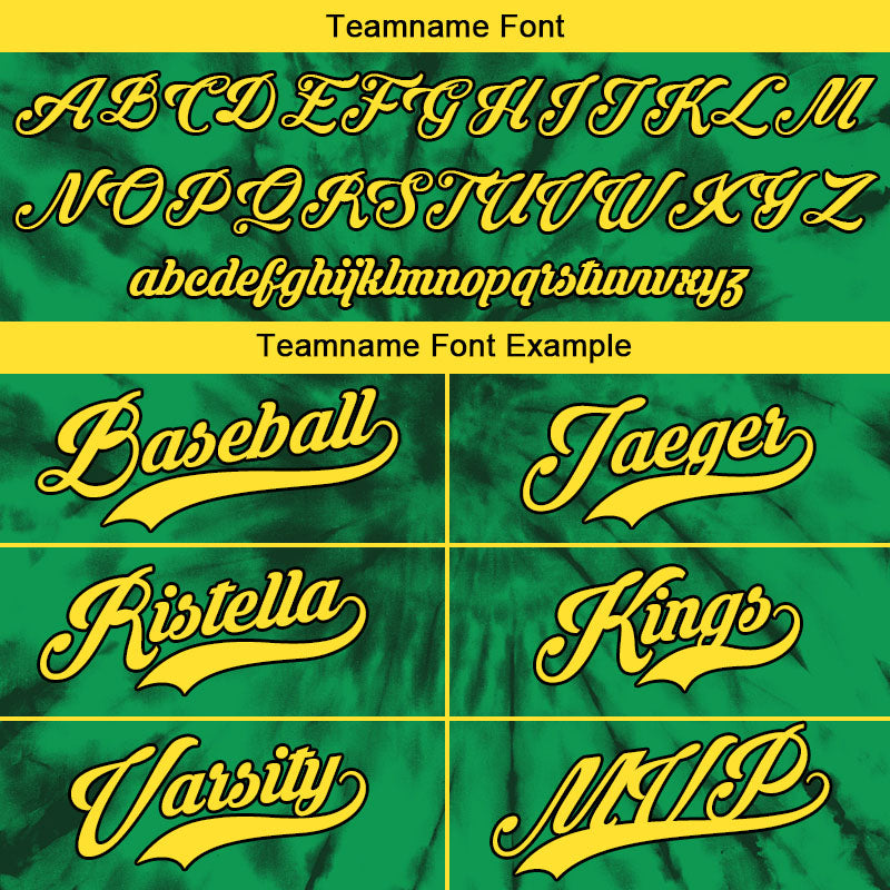 Benutzerdefiniert Vollständiger Druck Design Grün Gebatikt Authentisch Baseball Jersey