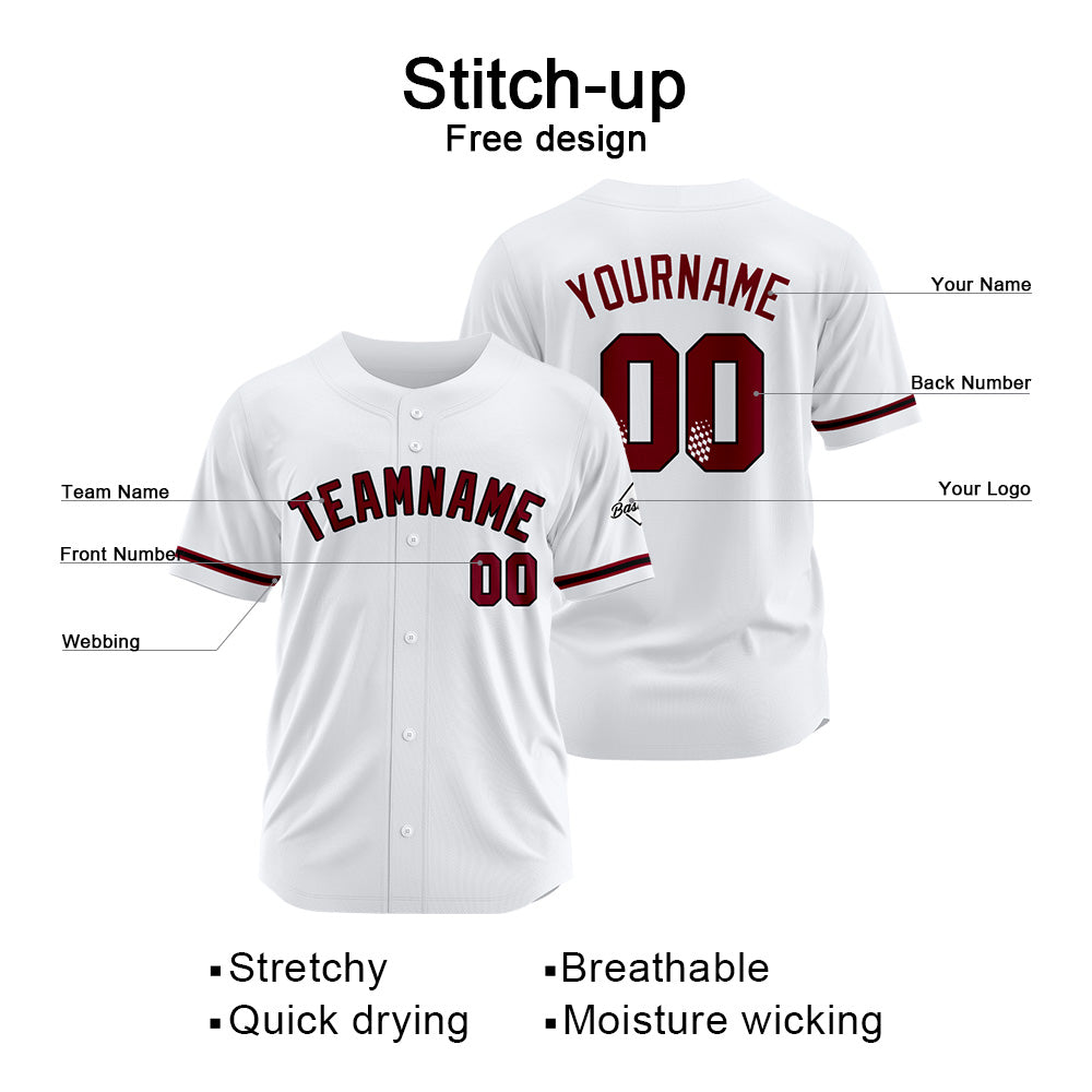 Benutzerdefinierte Authentisch Baseball-Trikot Weiss Netz