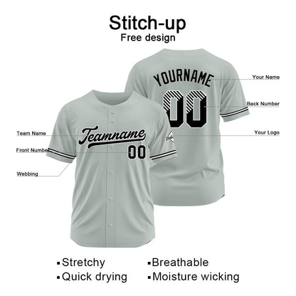 Benutzerdefinierte Authentisch Baseball-Trikot Grau Netz