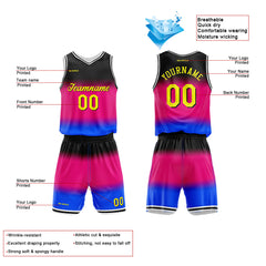 Benutzerdefinierter Gradient Basketballanzug für Erwachsene und Kinder Personalisiertes Trikot