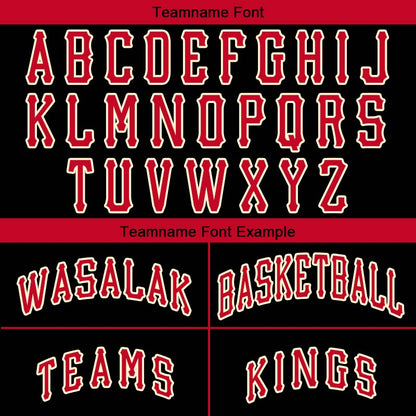 Benutzerdefinierte Authentisch  Basketball Trikot Schwarz-Rot-Creme