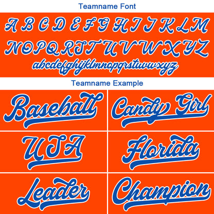 Benutzerdefinierte Authentisch Baseball-Trikot Orange Netz