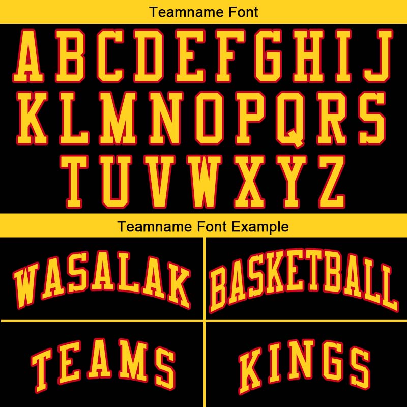 Benutzerdefinierte Authentisch  Basketball Trikot Schwarz-Gelb-Rot
