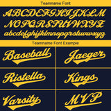 Benutzerdefinierte Authentisch Baseball-Trikot Marine-Gelb Netz